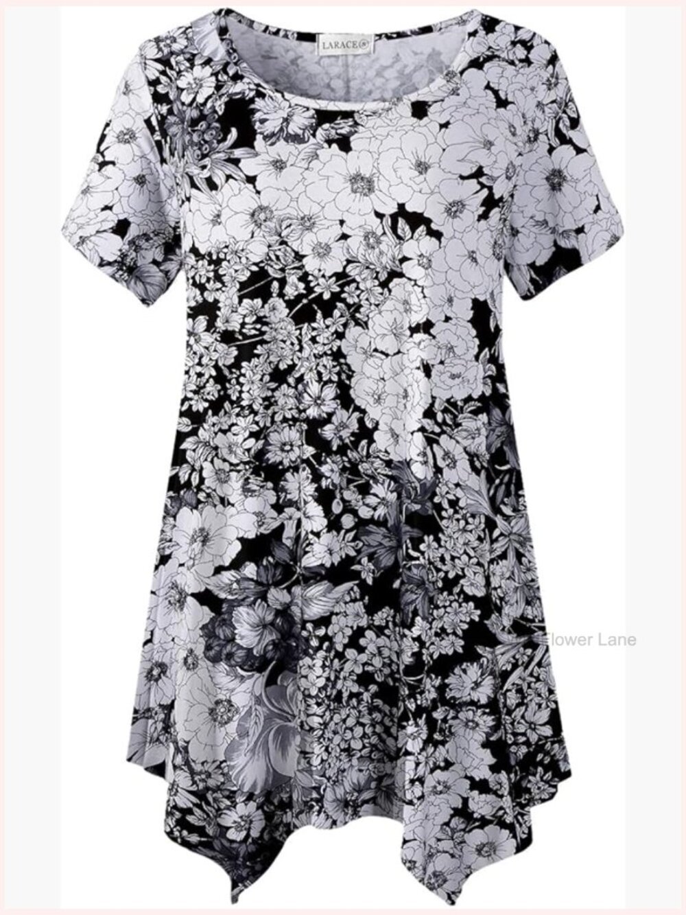 Plus Size Tunic Top Short Sleeve Asymmetrical Blouse Flowy Summer Shirt